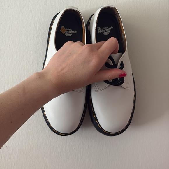 Dr. Martens White oxford 1461 Smooth Leather Platform Shoes - Picture 5 of 8